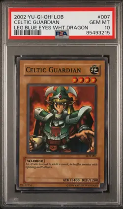 Celtic Guardian LOB-007 Original Print - Super Rare Yugioh PSA 10 Gem Mint - Image 3