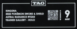 2022 Pokemon SWSH Astral Radiance TG03/TG30 Kingdray Holo TAG 9 (918) - Image 3