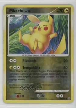 Pikachu German Reverse Foil Pokemon Diamond & Pearl Stormfront #70 2008 - Image 1