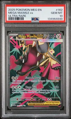 2025 POKEMON MEG EN-MEGA EVOLUTION ULTRA RARE #162 MEGA MAWILE EX PSA 10 - Image 1
