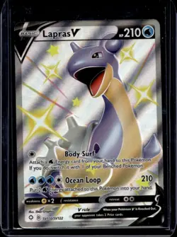 2021 Pokemon SWSH Shining Fates Lapras V Shiny Vault Full Art #SV110/SV122 - Image 1