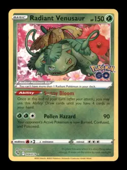 RADIANT VENUSAUR 004/078 RADIANT RARE POKEMON GO POKEMON HOLO DMG - Image 1