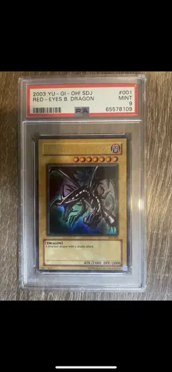 2003 Yu-Gi-Oh! Red-Eyes B. Dragon Card PSA Mint 9 - Image 1