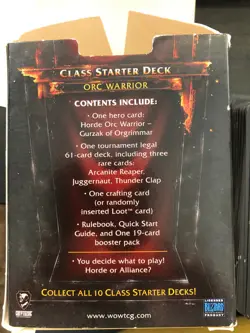 World of Warcraft Trading Card Class Starter Set 2011 Orc Warrior w/91 cards - Image 2