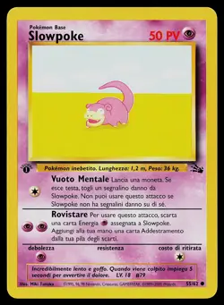Pokemon Card Fossil Slowpoke 55/62 ITALIAN 1st Edition - Image 1