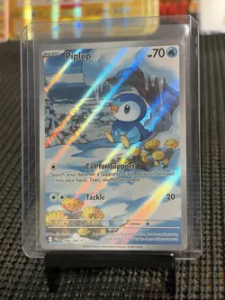 Pokemon TCG Piplup Holo Secret Rare Card Full Art 098/094 - Image 1