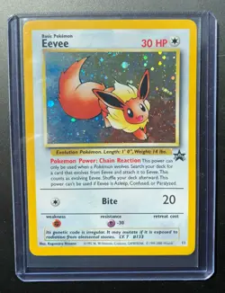 Eevee Pokemon League 11/53 WOTC Black Star Promo Holo Vintage Card LP - Image 1