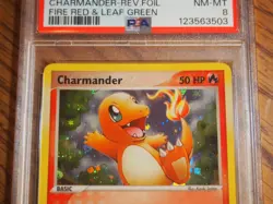 Pokemon 2004 Fire Red Leaf Green Charmander reverse foil card, PSA 8 - Image 2