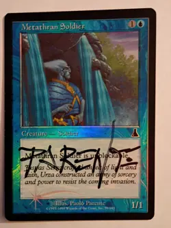Magic The Gathering - 1x Signed Foil Metathran Soldier (mtg) Urza's Destiny - Image 1