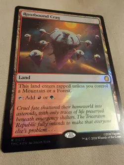 BRAND NEW MtG: Rootbound Crag (Surge Foil) Commander: TMNT Surge Foil - Image 1