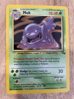 Japanese MUK Holo Rare 089 Fossil Pokemon Card With English Muk Holo 13/62 - Image 4