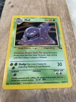 Japanese MUK Holo Rare 089 Fossil Pokemon Card With English Muk Holo 13/62 - Image 5