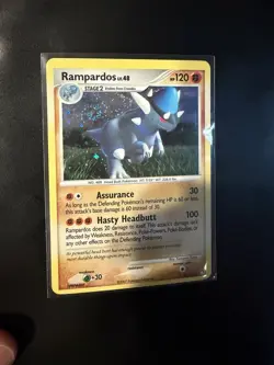 Pokemon TCG Rampardos Holo 33/123 2007 Card with Foil Swirl LP - Image 1