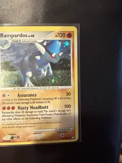Pokemon TCG Rampardos Holo 33/123 2007 Card with Foil Swirl LP - Image 3