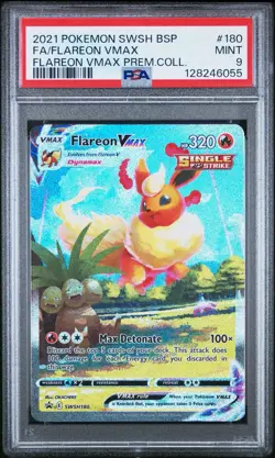 PSA 9 MINT Flareon VMAX SWSH180 Alternate Art Promo Holo Pokemon Card - Image 1