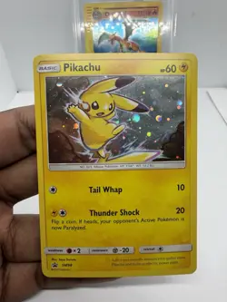 2017 Pokemon TCG Sun & Moon Black Star Promo SM98 Pikachu Cosmos Holo Card - Image 1