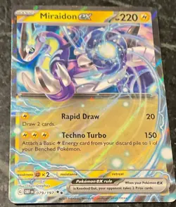Pokemon TCG Miraidon EX 79/197 Scarlet & Violet Obsidian Flames Double Rare Card - Image 1
