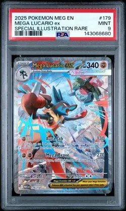 Lucario 179/132 SIR PSA 9 2025 Pokemon Mega Evolutions Base Set Me01 - Image 1