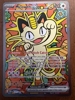 Pokemon Meowth ex Full Art Holo SIR 121/088 Perfect Order Set - Image 1