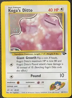 Koga's Ditto 10/132 Gym Challenge Holo - Pokemon Card - Image 1
