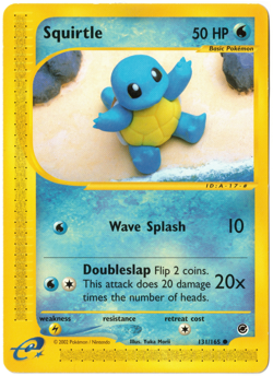 Pokemon TCG Squirtle 131/165 Expedition Common Regular e-Reader - Image 1