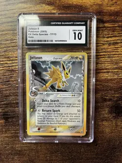 Jolteon EX Holo Rare Delta Species 7/113 Vintage Pokemon TCG CGC GEM MINT 10 - Image 1