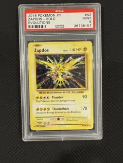 Zapdos-Holo Pokemon Xy Evolutions 42 NM PSA 9 - Image 1