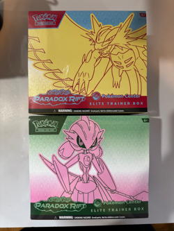 (SET OF 2!) Pokemon Paradox Rift Pokemon Center ETBs Roaring Moon & Iron Valiant 820650874161 - Image 1
