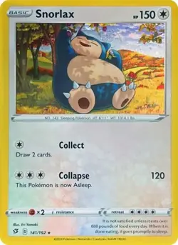 Pokemon -Snorlax - 141/192 - Promo Cosmos Holo - Rebel Clash - NM/M - Image 1