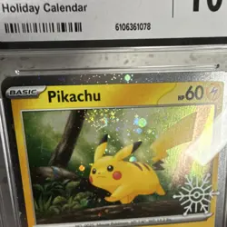 SWIRL🔥Pokemon TCG Pikachu Promo Holiday StampCGC 10 Scarlet Violet 151 025/165 - Image 2
