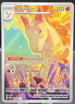 Pokemon TCG Destined Rivals Rapidash #189/182 Illustration Rare NM - Image 1