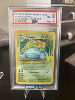 Venusaur 2021 Pokemon Celebrations #15 Classic Collection Holo PSA 10 - Image 1