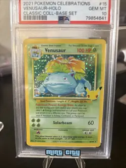 Venusaur 2021 Pokemon Celebrations #15 Classic Collection Holo PSA 10 - Image 2