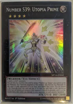 YuGiOh Number S39: Utopia Prime Super Rare 1st Edition MP16-EN043 - Image 1