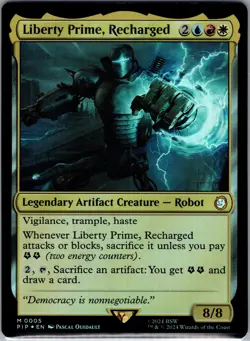 MTG Magic The Gathering Liberty Prime, Recharged Fallout Jeskai Commander - Image 1