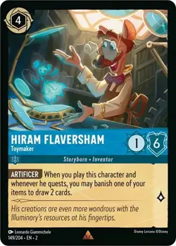 Hiram Flaversham - Toymaker 149/204 Rise of the Floodborn Non-Foil Lorcana - Image 1