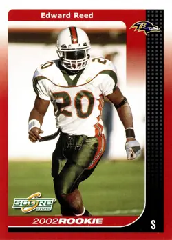 2002 Score Ed Reed Ravens Rookie RC Miami Hurricanes - Image 1