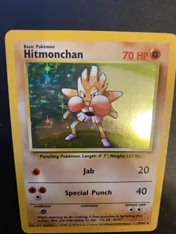 Hitmonchan 7/102 Holo Rare Base Set Unlimited Pokemon 770 - Image 1
