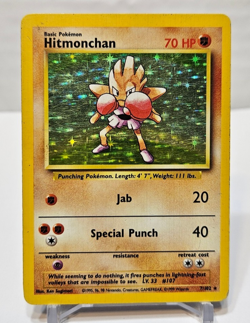Hitmonchan 7/102 Holo Rare Base Set Unlimited Pokemon 769 - Image 1