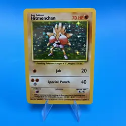 Pokemon TCG Hitmonchan Base Set 7/102 Holo Unlimited Holo Rare - Light Play - Image 1