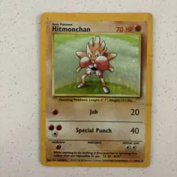 Pokemon TCG Hitmonchan Base Set 7/102 Holo Unlimited Holo Rare - Image 1