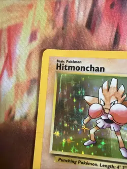 Pokemon TCG Hitmonchan Base Set 7/102 Holo Unlimited Holo Rare HP - Image 2