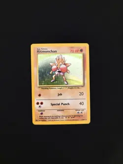 Pokemon TCG Hitmonchan 7/102 Base Set Holo Rare Unlimited WOTC Vintage - Image 1