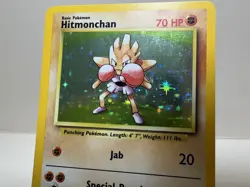 Pokemon TCG Hitmonchan Base Set Holo Unlimited Rare Card 7/102 LP - Image 2
