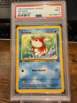 1999 Pokemon Jungle 1st Edition #53 Goldeen Vintage WOTC Card - PSA 9 - Image 1