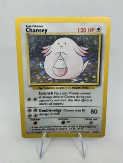 Chansey – 3/102 Base Set Pokemon Card WOTC 1999 – Rare Holo - Image 2