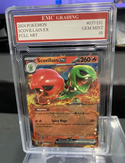 SCOVILLAIN EX 2024 HOLO FOIL #37/191 Pokemon RARE Card GRADED 10 MINT - Image 1