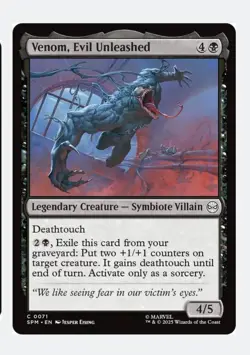 Venom, Evil Unleashed (FOIL) MTG SPM- Black Symbiote Villain Deathtouch Counters - Image 1