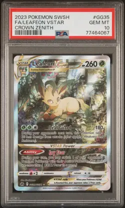 2023 Pokemon Crown Zenith Leafeon VSTAR GG35 PSA 10 - Image 1