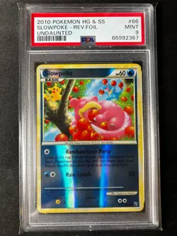 Slowpoke Pokemon 2010 Reverse Foil Undaunted 66/90 - PSA 9 - POP 5 Very rare - Image 1